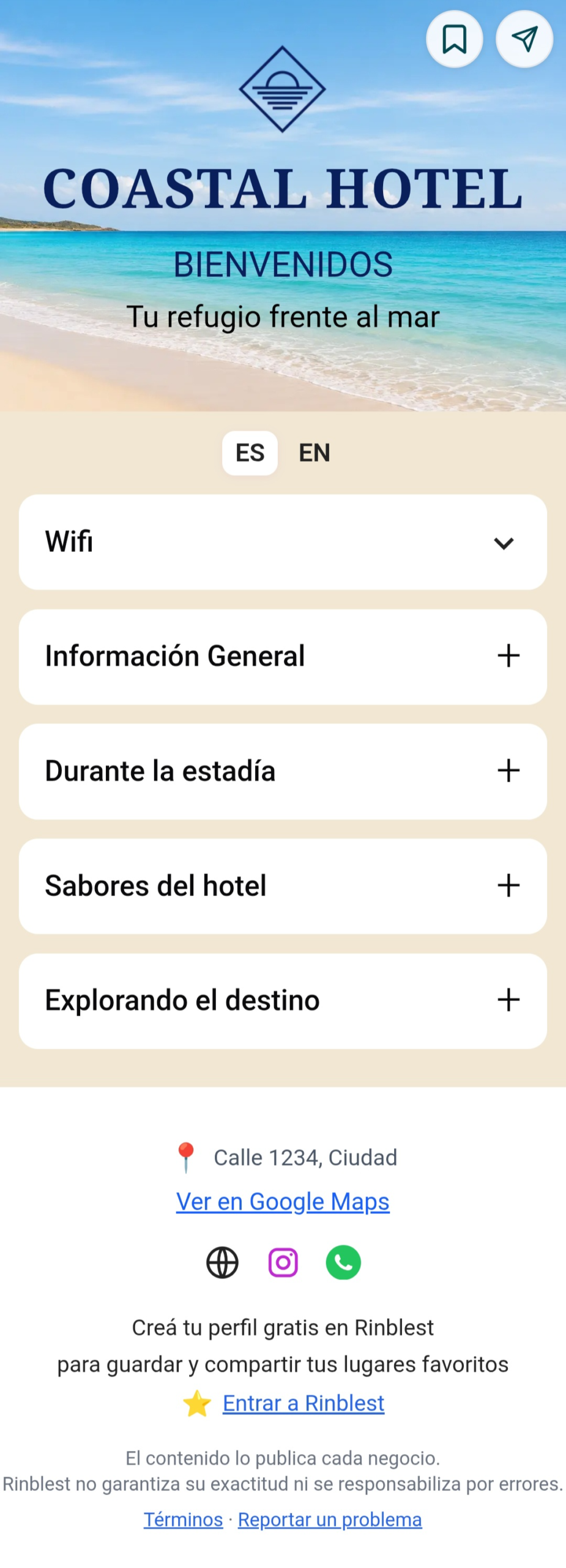 Guía digital interactiva creada con Rinblest